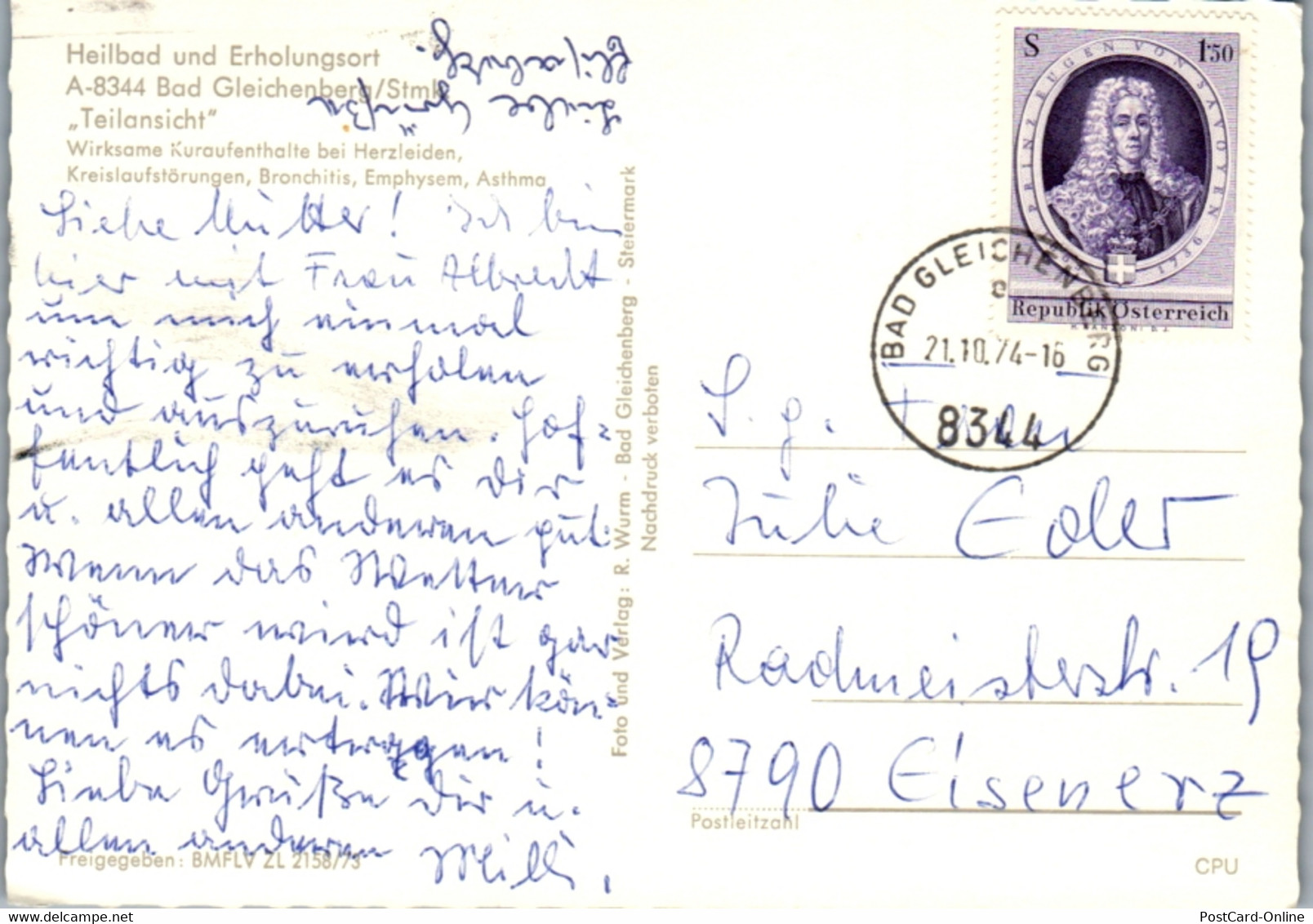 13760 - Steiermark - Bad Gleichenberg , Teilansicht - Gelaufen 1974 - Bad Gleichenberg