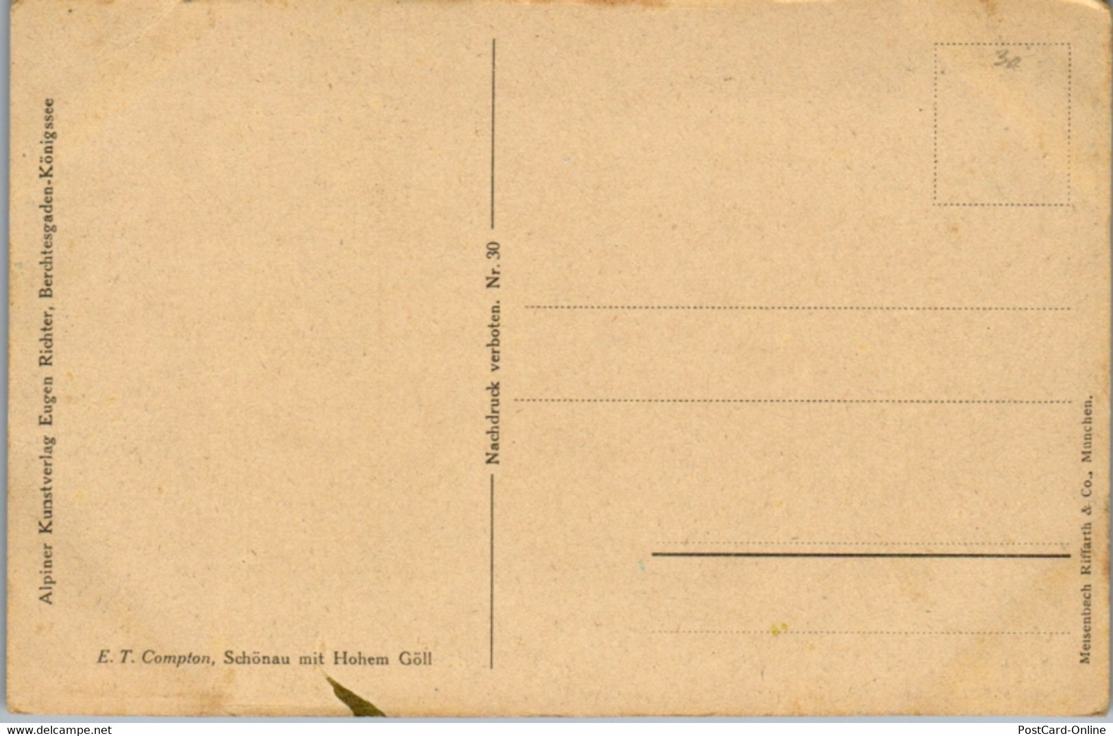 14261 - Künstlerkarte - Schönau Mit Hohem Göll , E. T. Compton - Nicht Gelaufen - Compton, E.T.