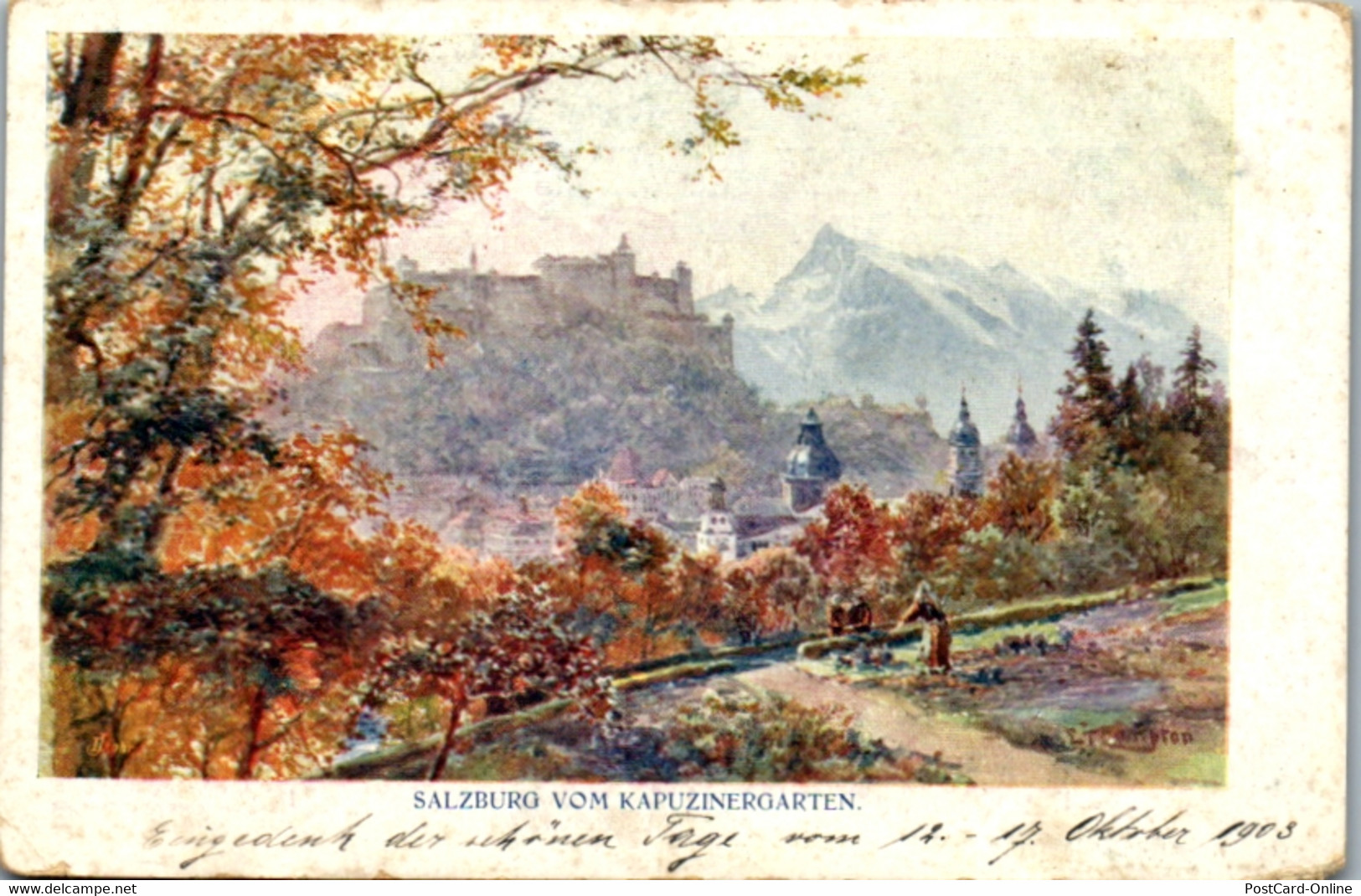 14308 - Künstlerkarte - Salzburg Vom Kapuzinergarten , Signiert E. T. Compton - Nicht Gelaufen 1903 - Compton, E.T.