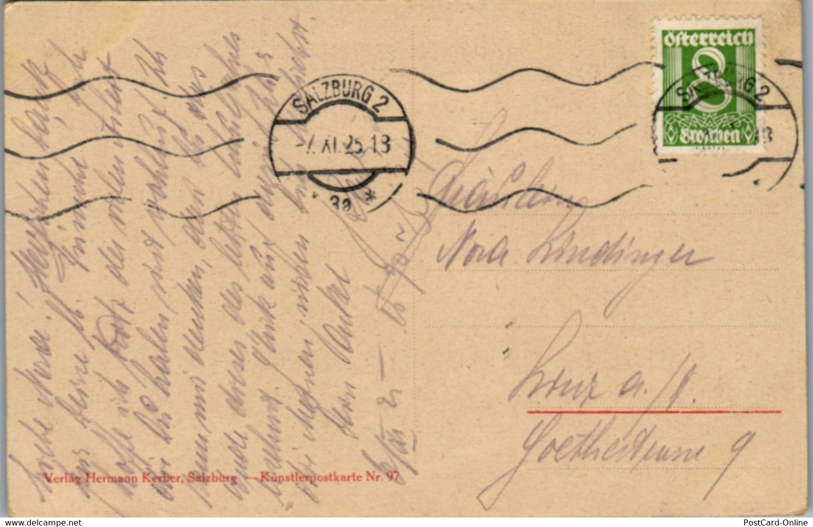 14328 - Künstlerkarte - Salzburg , Ausblick Vom Kapuzinerberg , Signiert E. T. Compton - Gelaufen 1925 - Compton, E.T.