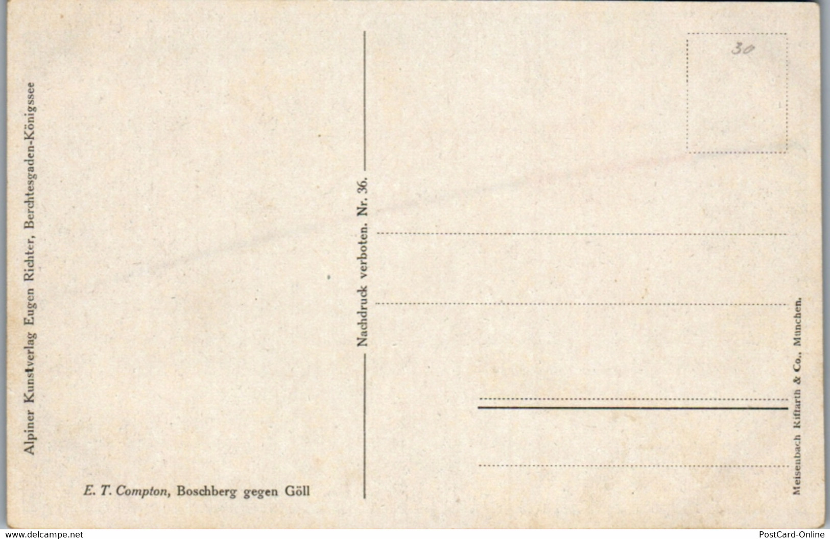 14661 - Künstlerkarte - Boschberg Gegen Göll , Signiert E. T. Compton - Nicht Gelaufen - Compton, E.T.