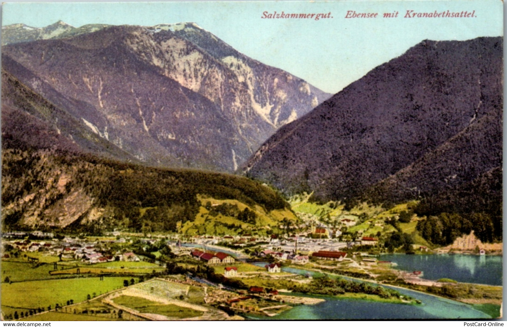 14683 - Oberösterreich - Ebensee Mit Kranabethsattel , Salzkammergut - Gelaufen 1924 - Ebensee