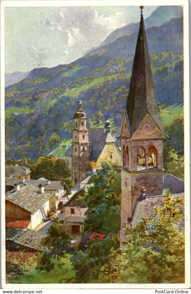 14745 - Künstlerkarte - Berchtesgaden , Protestant Und Franziskaner Kirche , Signiert E. T. Compton - Nicht Gelaufen - Compton, E.T.