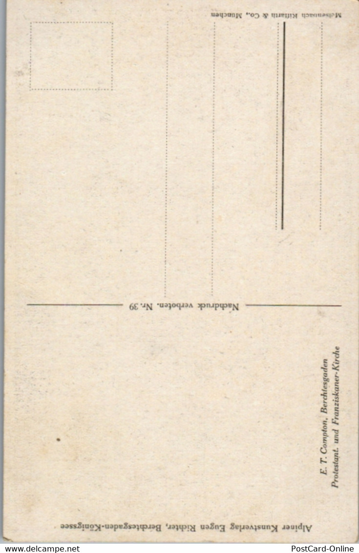 14745 - Künstlerkarte - Berchtesgaden , Protestant Und Franziskaner Kirche , Signiert E. T. Compton - Nicht Gelaufen - Compton, E.T.