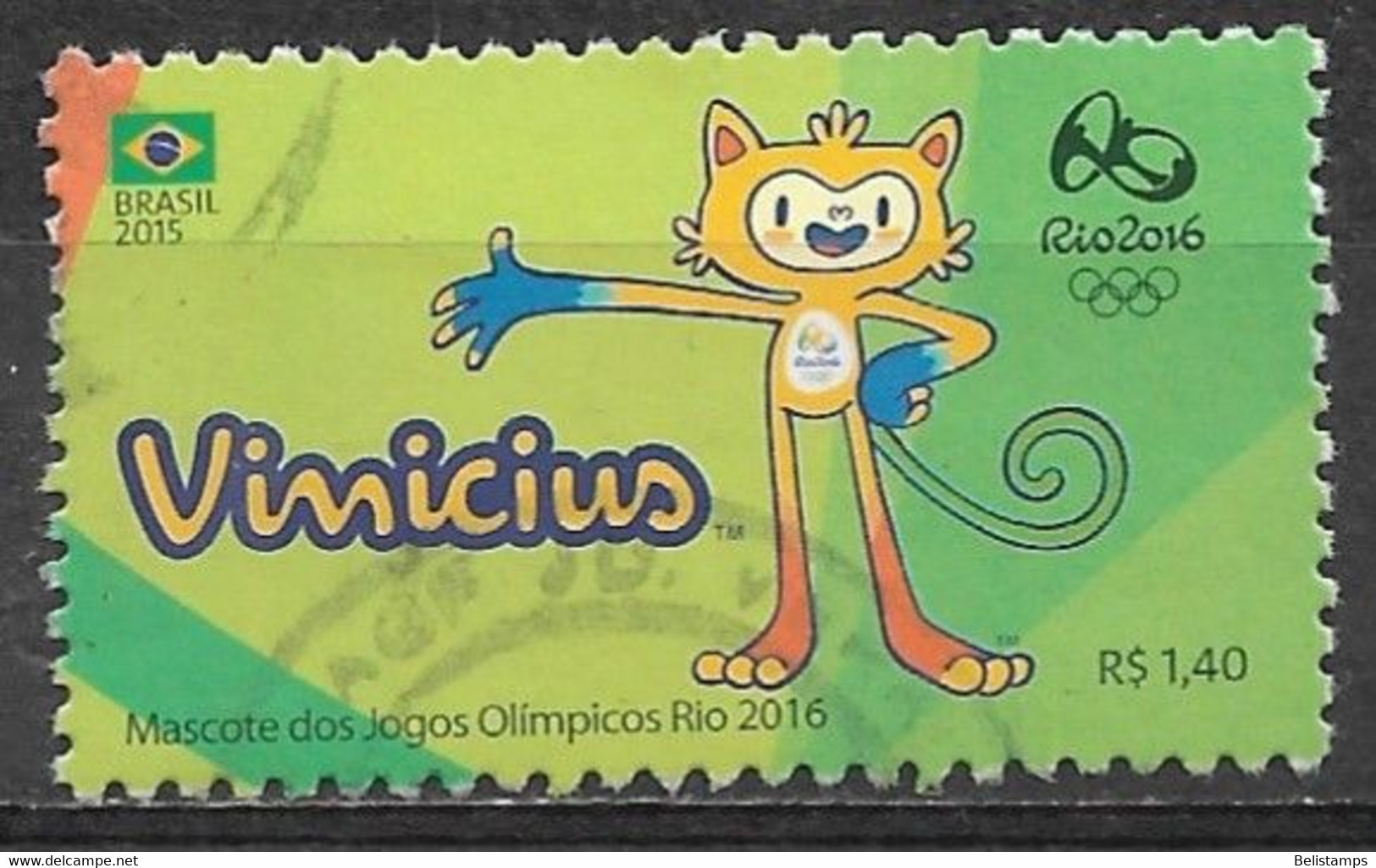 Brazil 2015. Scott #3318a (U) Brazilian Flag And Mascot Vinicius - Gebraucht