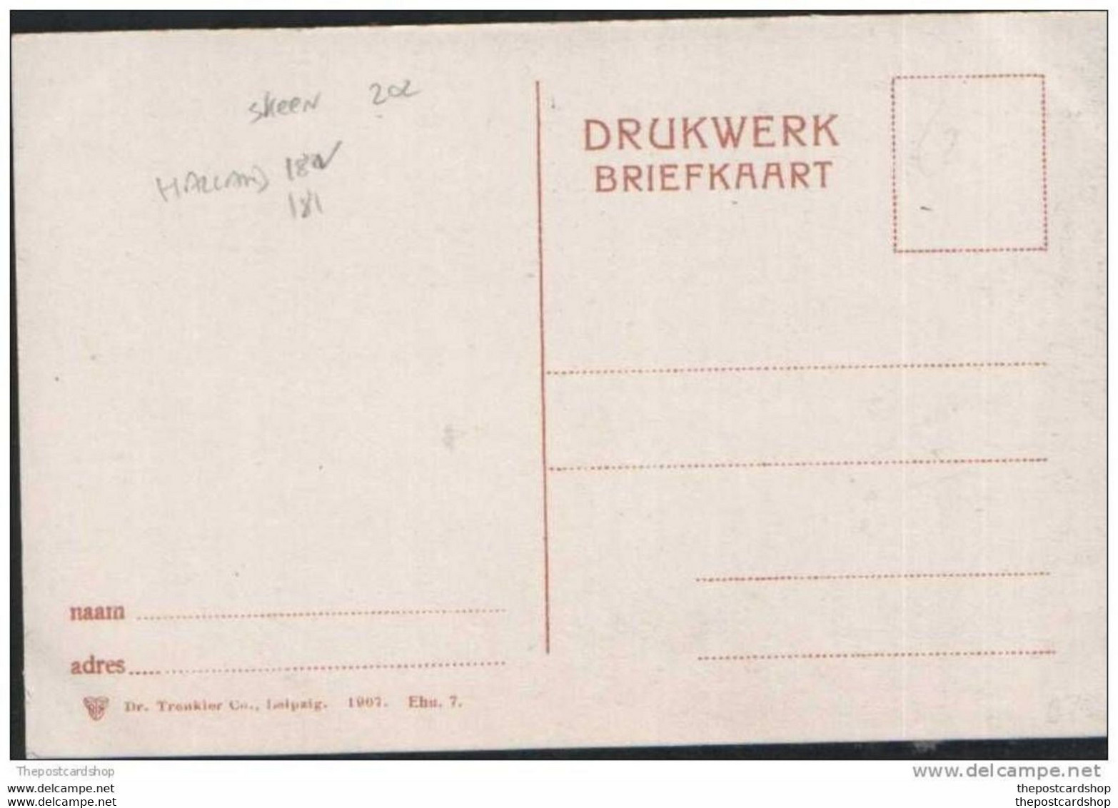 ENKHUIZEN BUITENHAVENSTEAMER BOAT CANAL DIVIDED BACK NETHERLANDS HOLLAND UNUSED - Enkhuizen