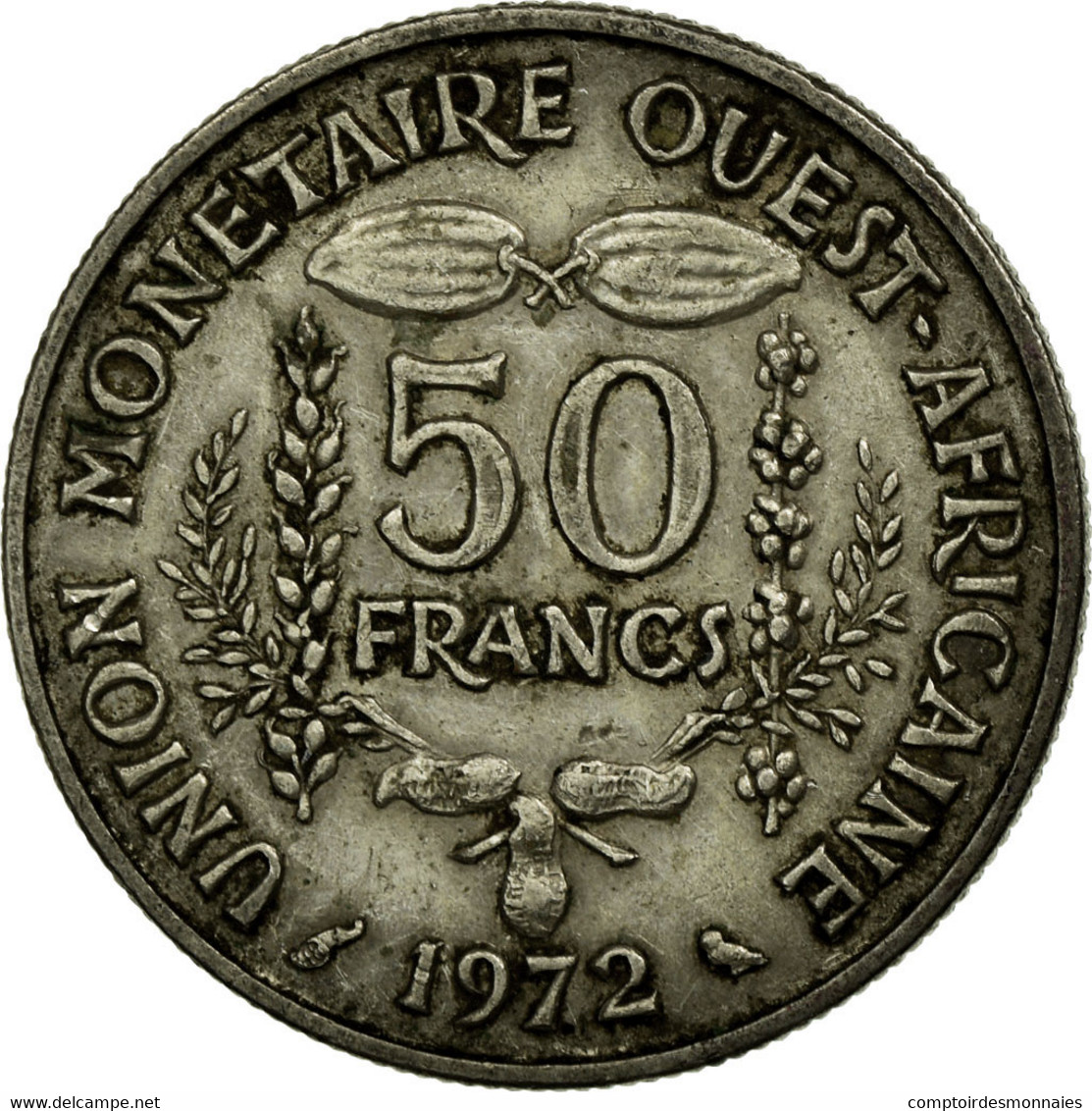 Monnaie, West African States, 50 Francs, 1972, TTB, Copper-nickel, KM:6 - Côte-d'Ivoire