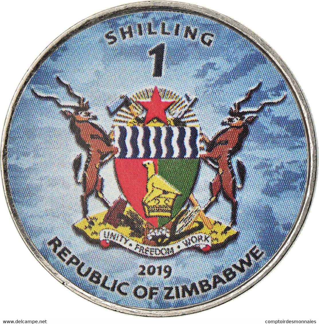 Monnaie, Zimbabwe, Shilling, 2019, Fighter Jet - Tomcat, SPL, Nickel Plated - Zimbabwe