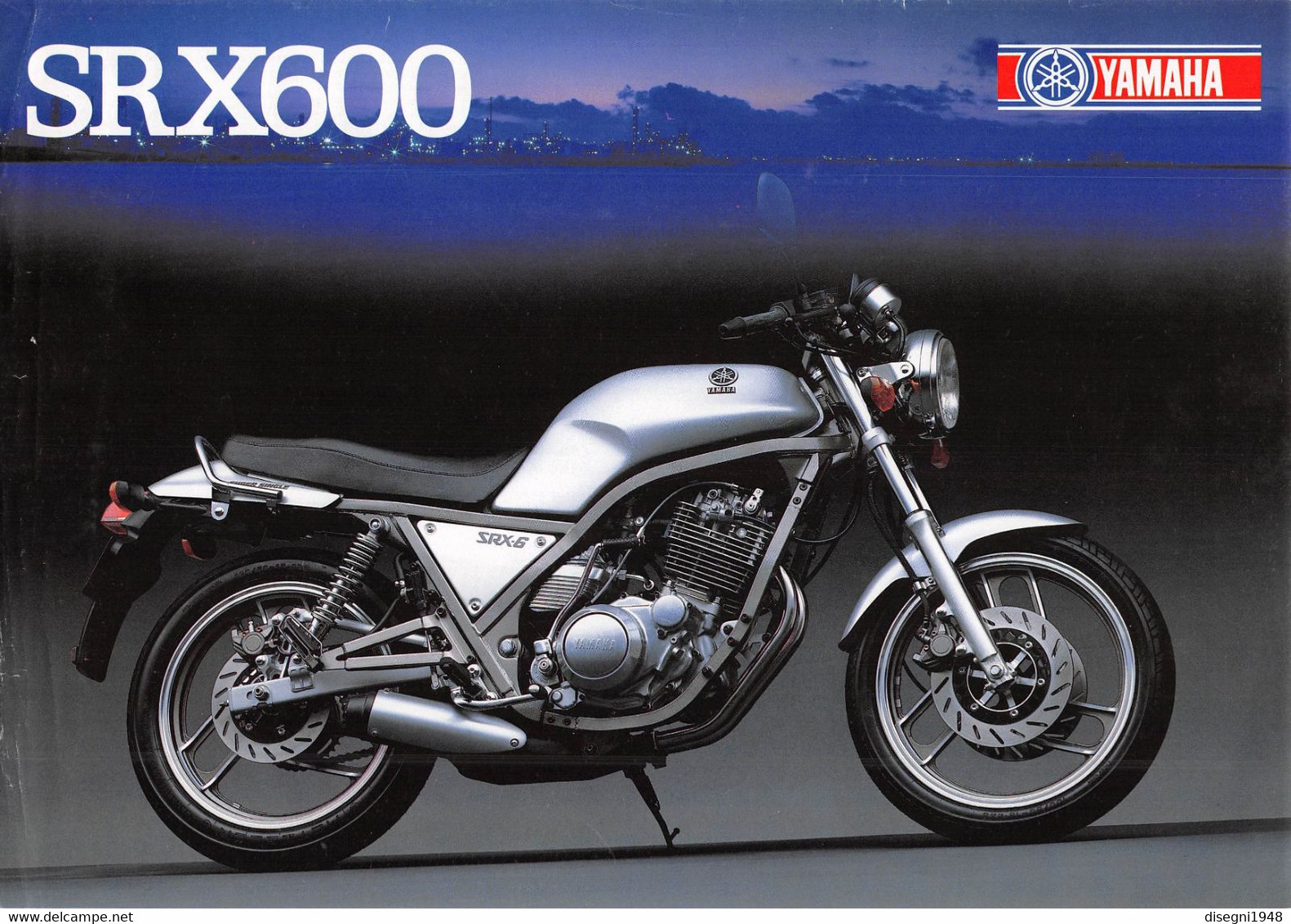 09863 "YAMAHA SRX600"  VOLANTINO ILLUSTRATO ORIGINALE - Moto