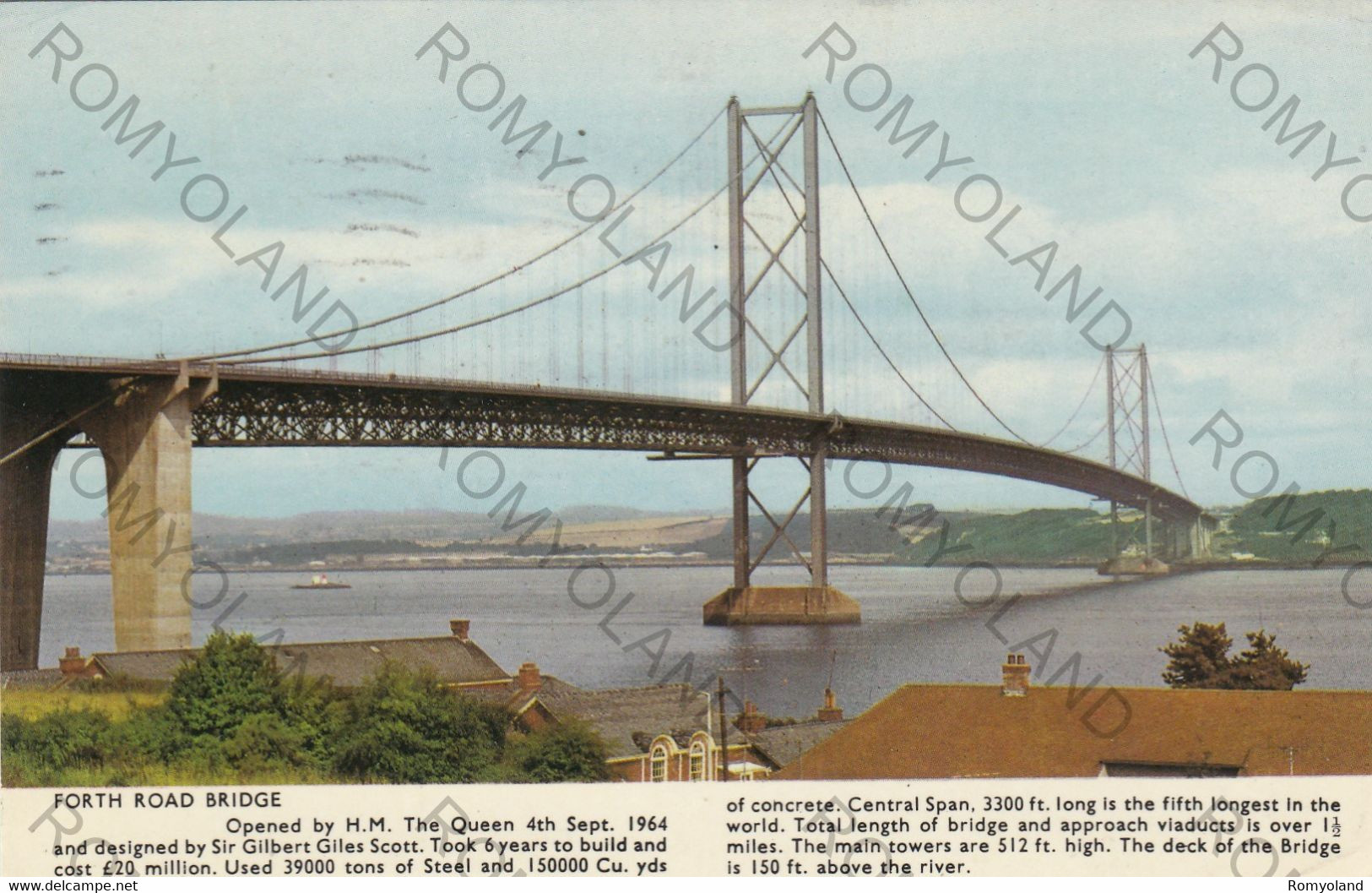 CARTOLINA  FIFE,SCOZIA,REGNO UNITO,FORTH ROAD BRIDGE,VIAGGIATA 1968 - Fife