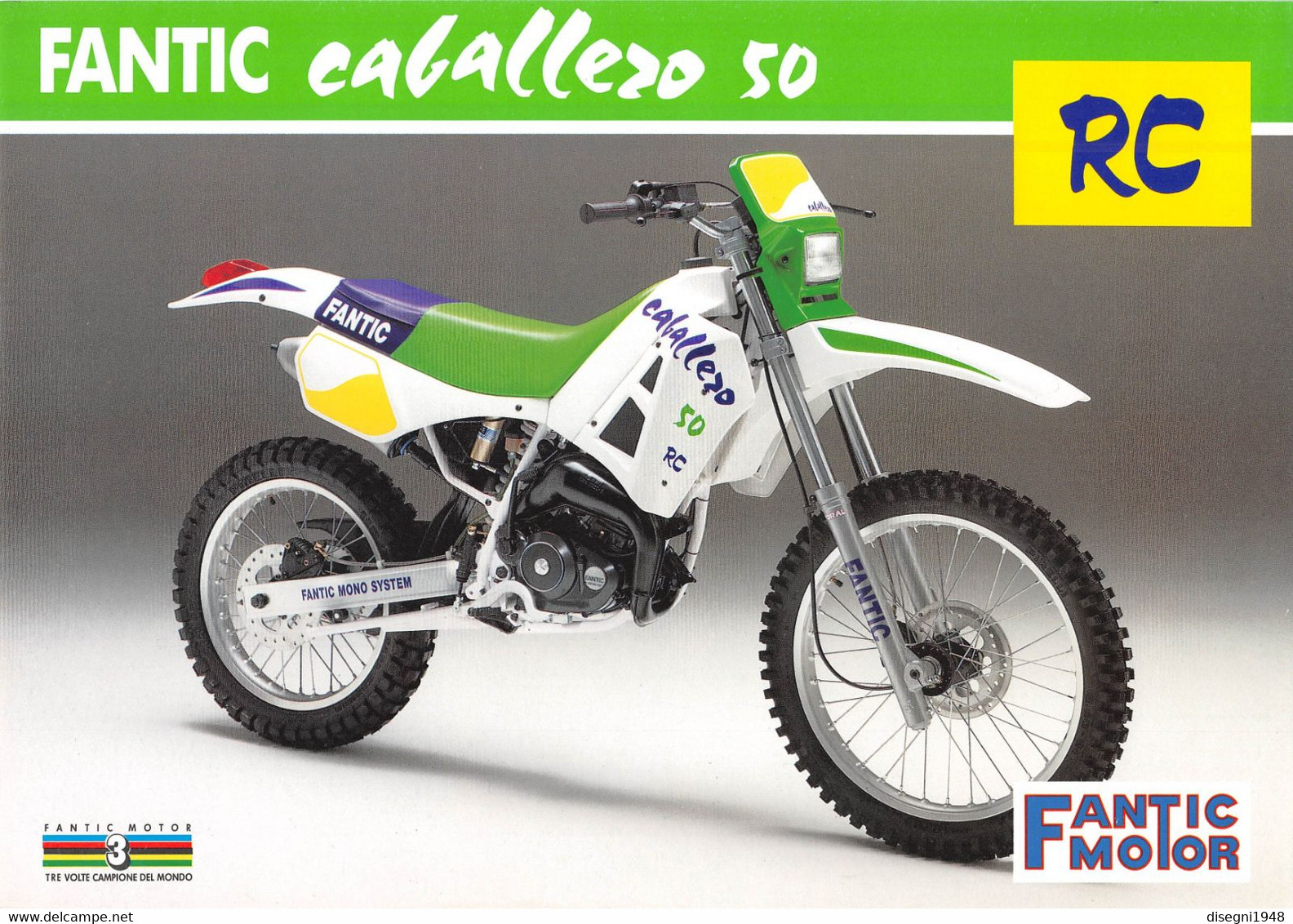 09868 "FANTIC CABALLERO 50 RC"  VOLANTINO ILLUSTRATO ORIGINALE - Motos