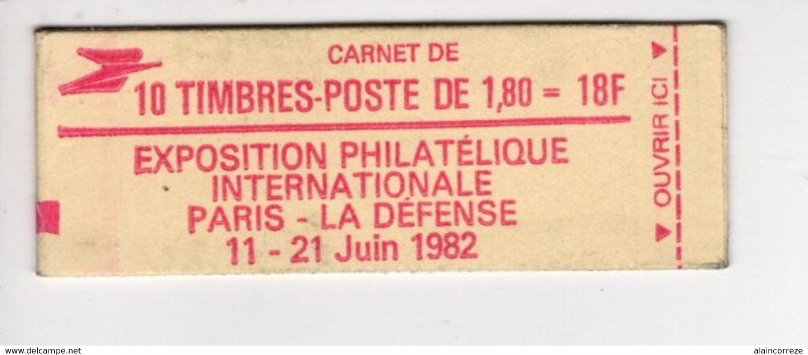 Carnet PHILEXFRANCE 82 Non Ouvert De 10 Timbres Nº 2220-C2 CONF: 7 - 1,80 F Rouge Type Liberté De Delacroix - Other & Unclassified