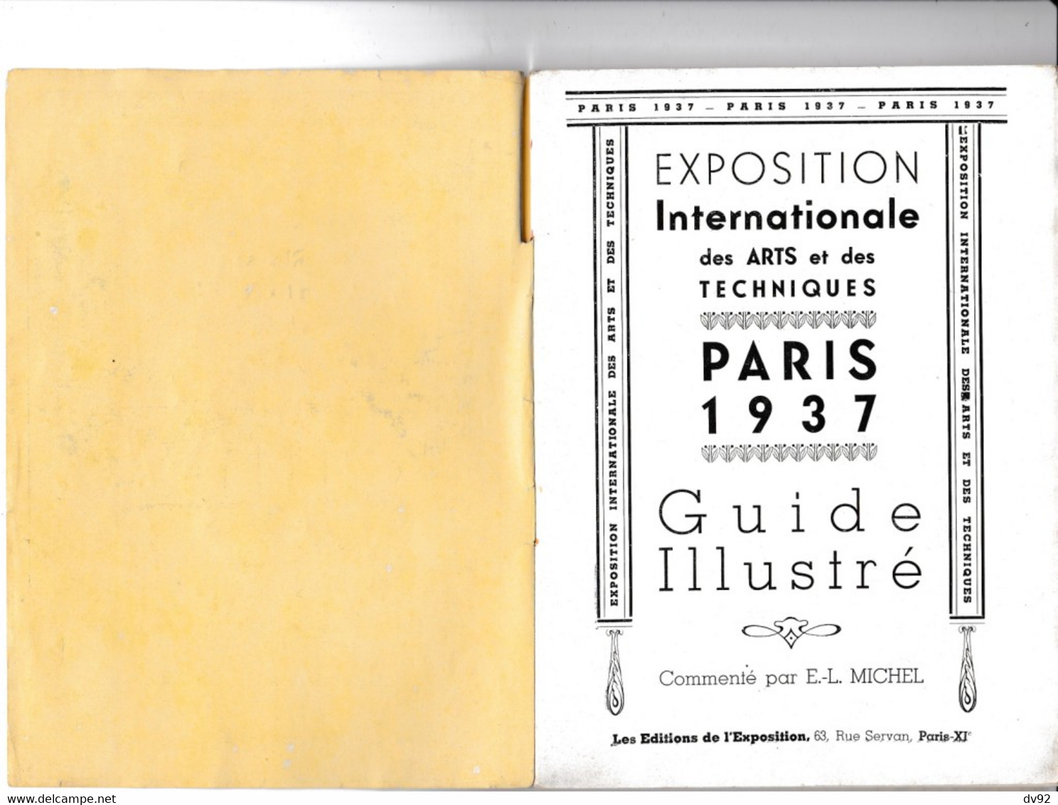 PARIS GUIDE DE L EXPOSITION INTERNATIONALE DES ARTS ET TECHNIQUES PARIS 1937 - Parigi