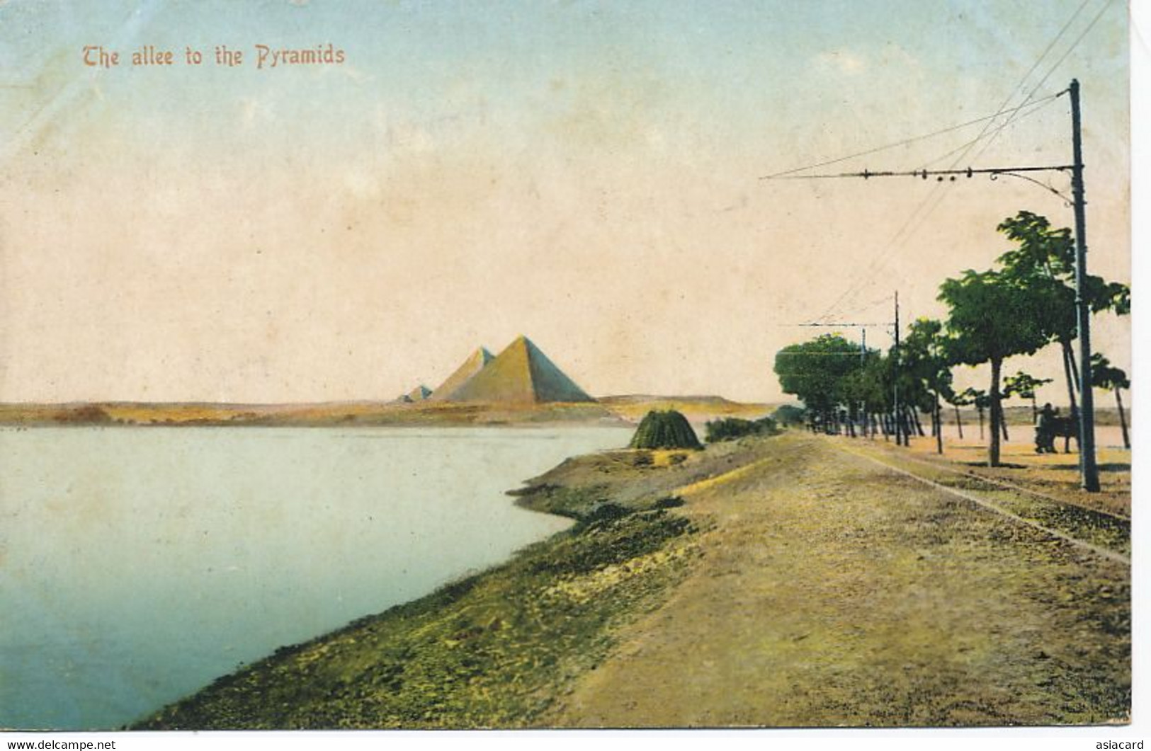 The Alley To The Pyramids  Hand Colored  Lichtenstern Harrari - Pyramides