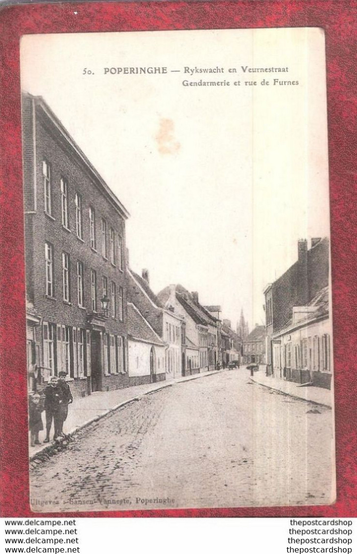 Poperinge Poperinghe Gendarmerie En Veurnestraat Imp E. Le Deley Paris Unused Light Mark To Front - Poperinge