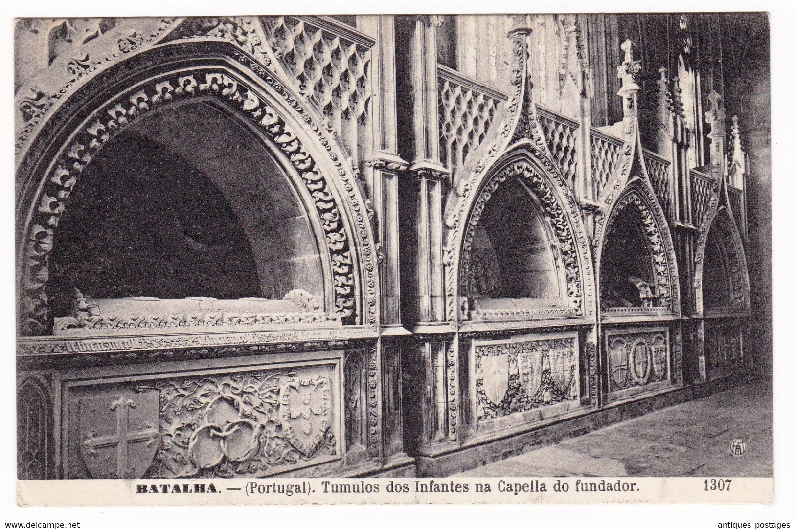 Carte Postale Batalah 1908 Bruxelles Belgique Tumulos Dos Infantes Na Capella Do Fundador - Brieven En Documenten