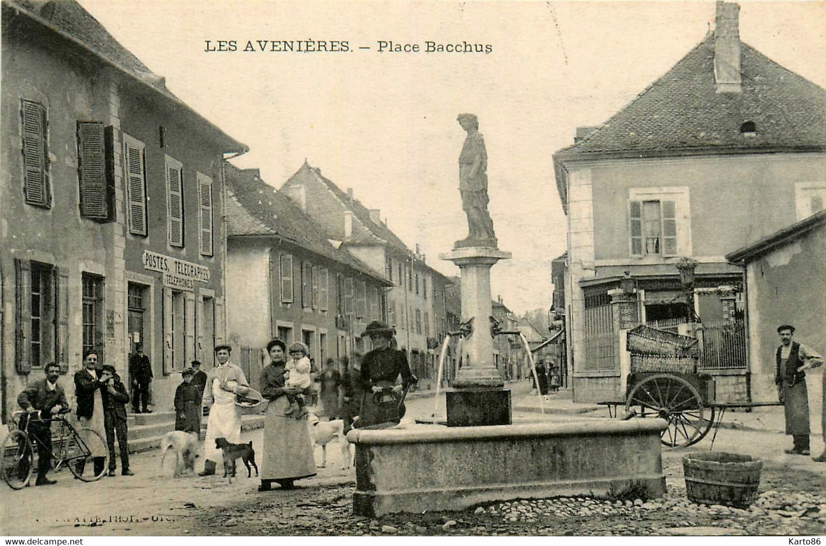 Les Avenières * La Place Bacchus * Poste Ptt * La Fontaine - Les Avenières