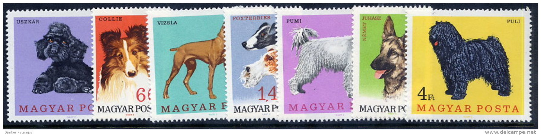 HUNGARY 1967 Dogs Set MNH / **.  Michel 2337-43 - Unused Stamps