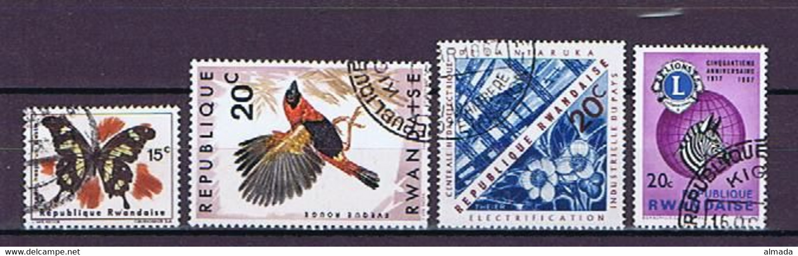 Ruanda, Rwanda #1: 4 Diff. Used / 4 Versch. Gestempelt - Colecciones