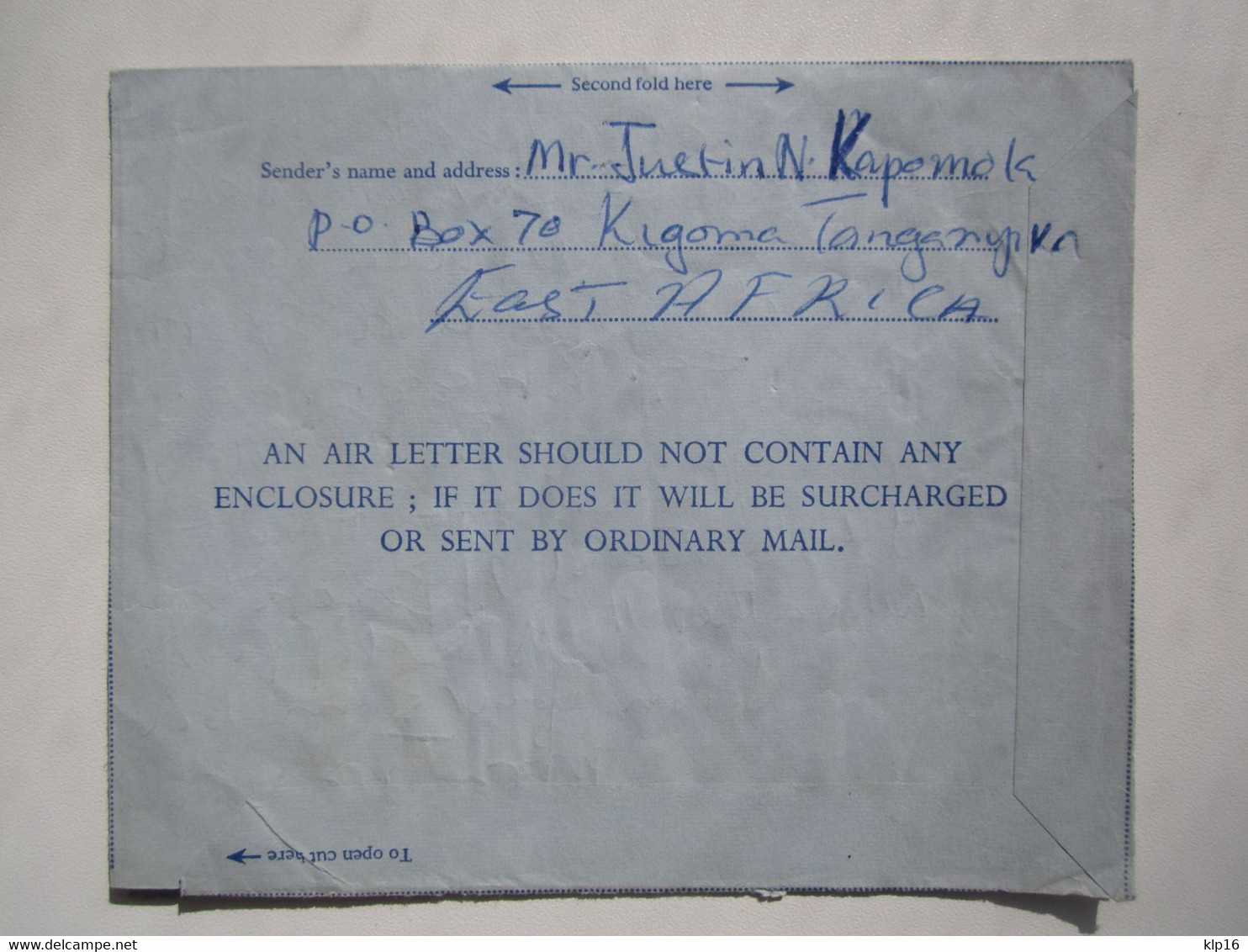 1965 TANGANYIKA AEROGRAMME AIR LETTER - Sonstige & Ohne Zuordnung