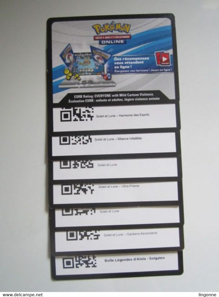 8 Cartes Codes Online Pokemon En Ligne Soleil Et Lune - Boite Légende D'alola - Soleil & Lune