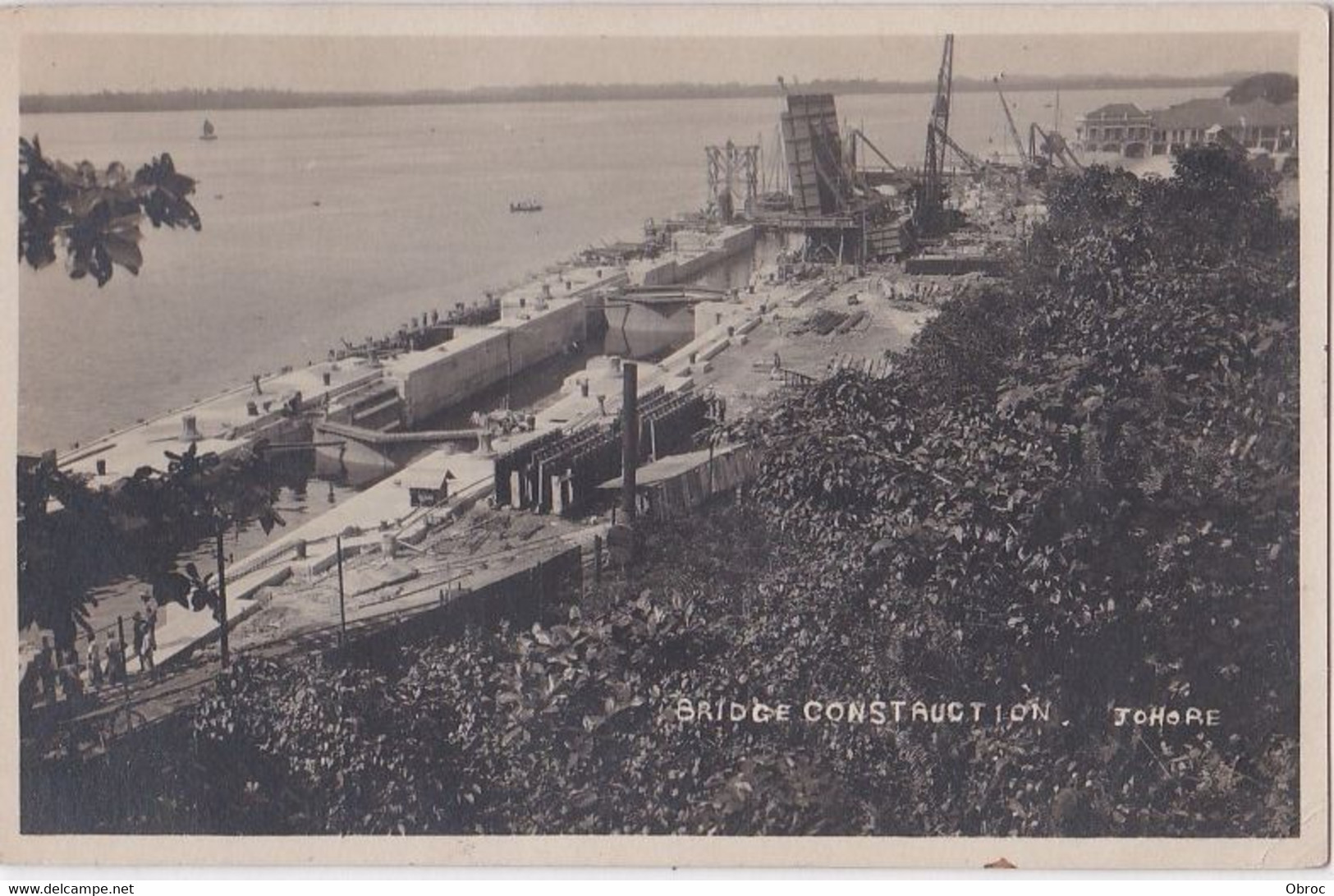 JOHORE: Bridge Construction/ Photo Card- Never Seen/ RarePic! - Malaysia