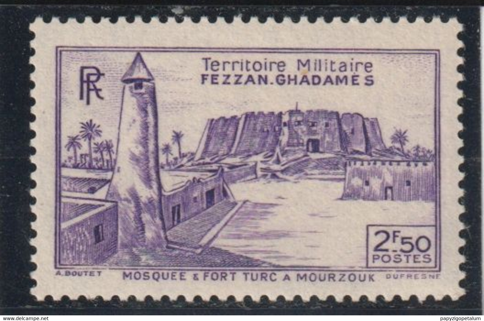 TIMBRE DU FEZZAN  Territoire Militaire Mosquée  N° 33 * - Unused Stamps