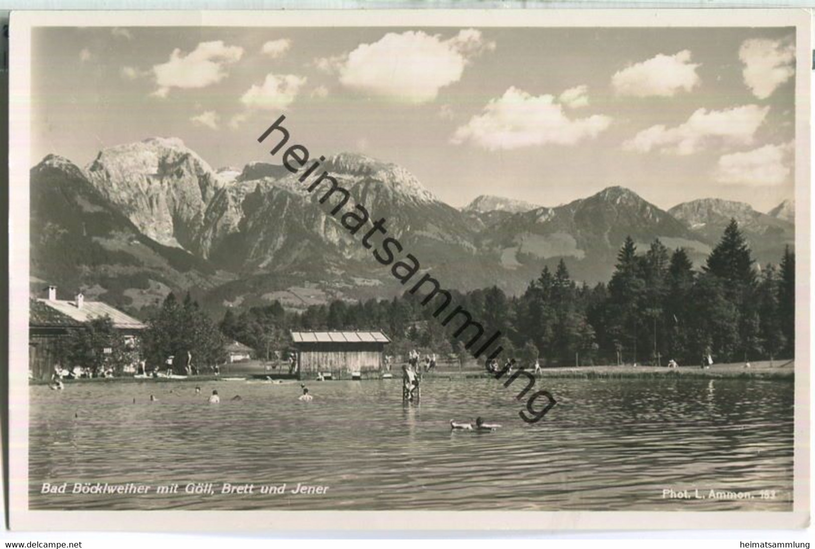 Böcklweiher - Schwimmbad - Foto-Ansichtskarte - Verlag L. Ammon Berchtesgaden - Bischofswiesen