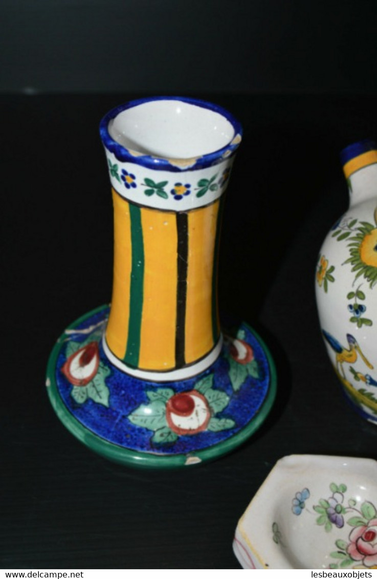 3 OBJETS RENOLEAU ALFRED AR.A 1 VASE 1 GARGOULETTE à Restaurer + 1 Salière O.K. Collection Déco Vitrine - Angoulême/Le Renoleau (FRA)