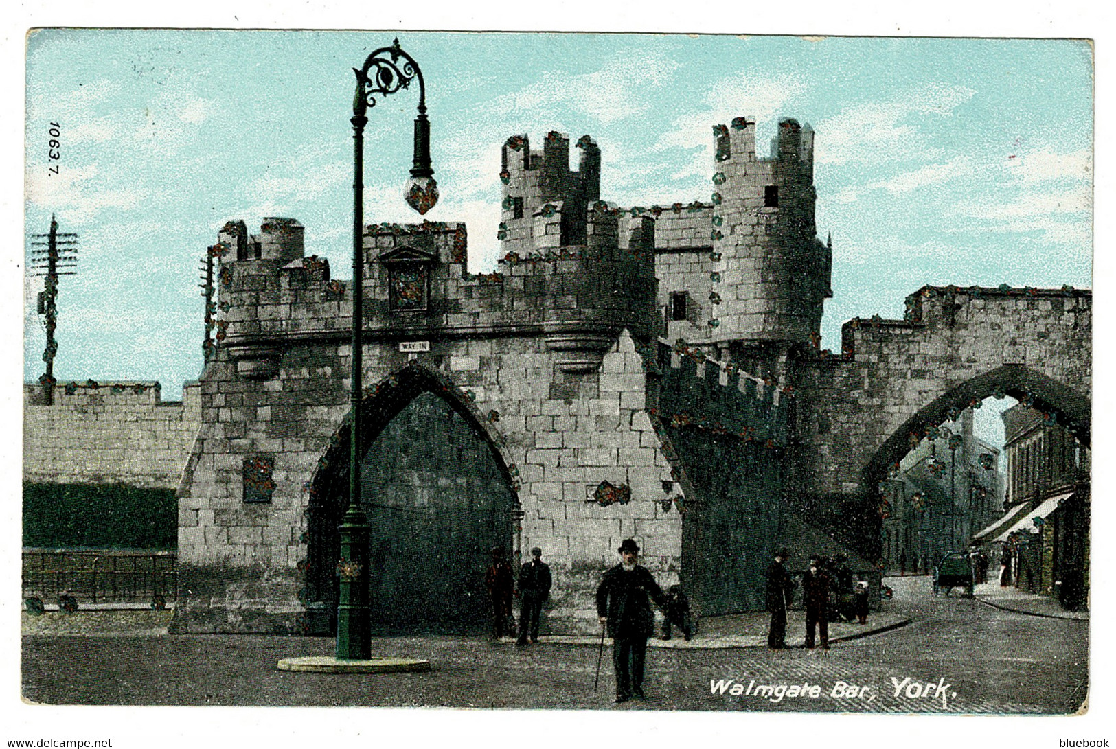 Ref 1492 - 1905 Postcard - Walmgate Bar York - Staveley Village Cumbria Cancel - York