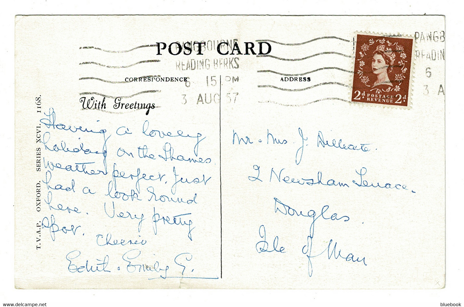 Ref 1492 - 1957 Postcard - Whitchurch Near Pangbourne Krag Style Postmark Pangbourne Reading - Other & Unclassified