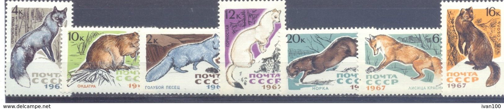 1967. USSR/Russia, Fur-bearing Animals, 7v, Mint/** - Neufs