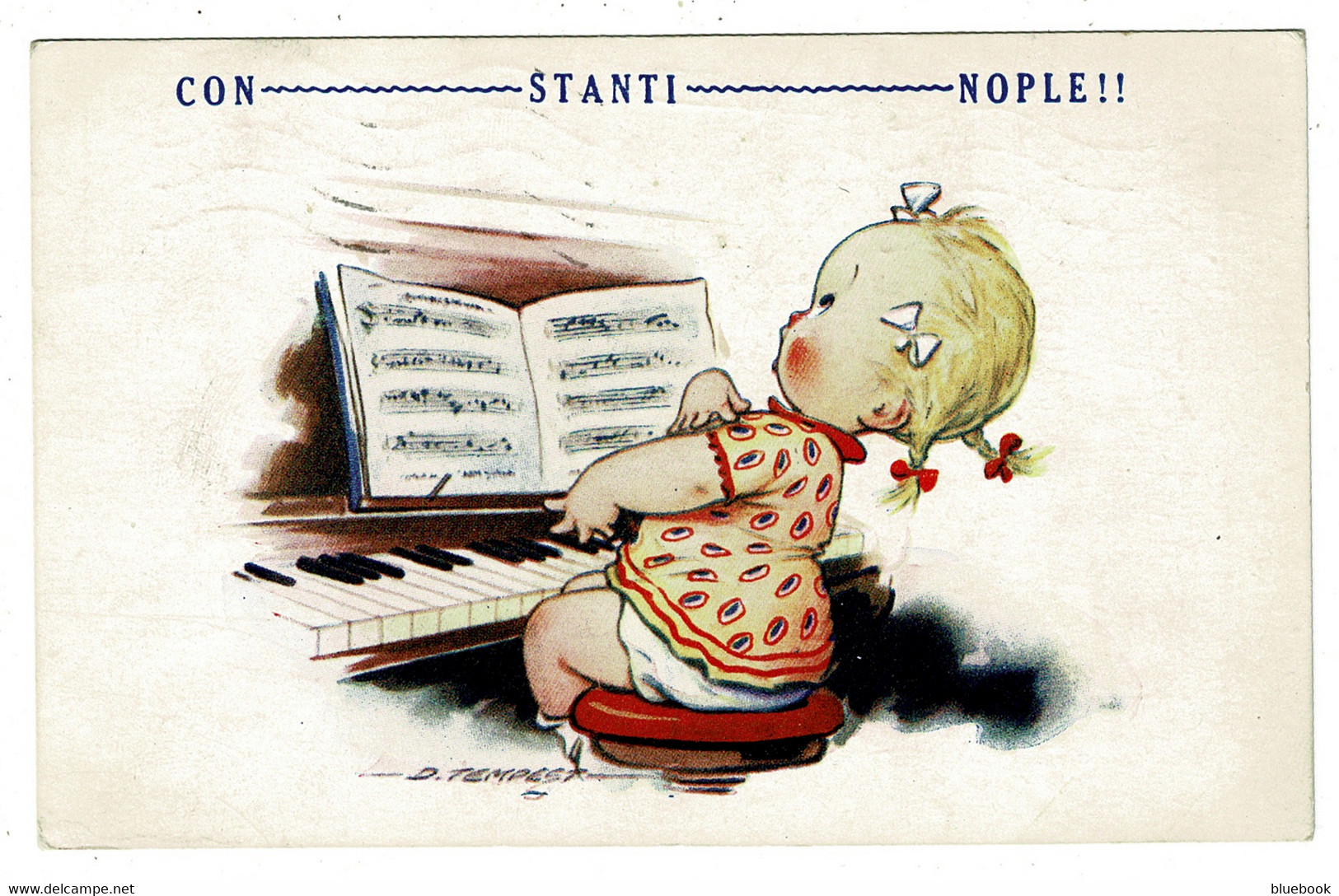 Ref 1493 - 1928 Bamforth Tempest Comic Postcard - Con-Stanti-Nople Girls Piano & Singing - Fumetti