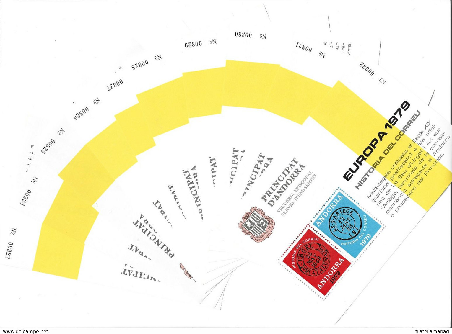 ANDORRA- LOTE DE 10 HOJITA BLOQUE VEGUERIA EPISCOPAL ENTIDAD QUE YA NO EXISTE EUROPA 1979. ESTA O SIMILAR. - Episcopale Vignetten