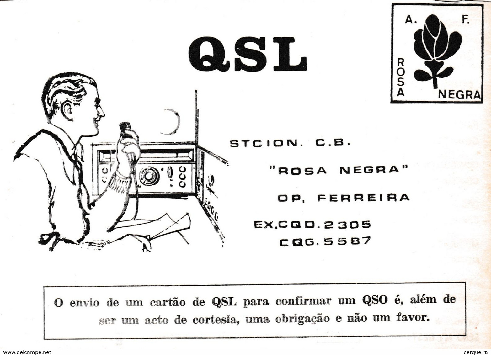 Postal  De Radio -amador-ROSA NEGRA - Radio