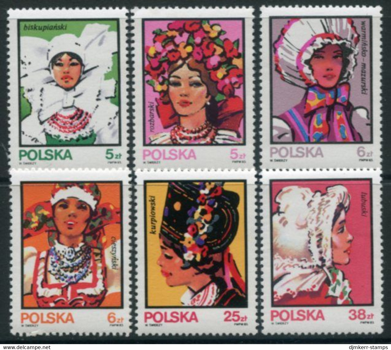 POLAND 1983 Costumes: Women's Headdresses MNH / **.  Michel 2891-96 - Unused Stamps