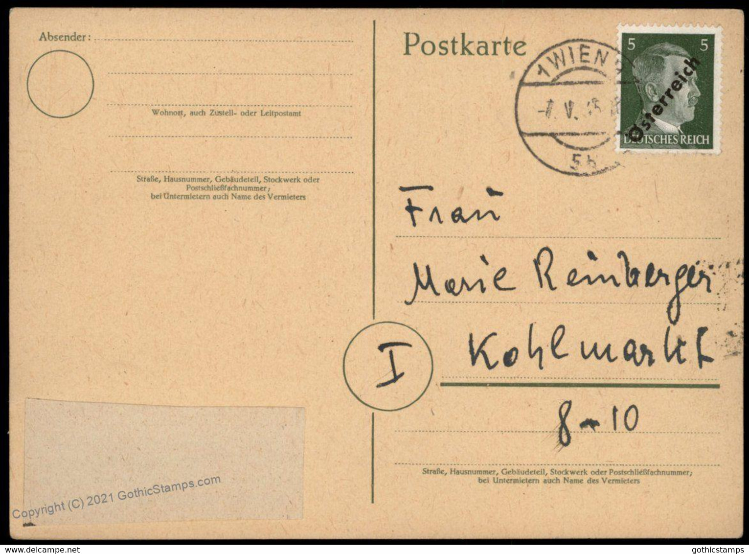 Austria 1945 Hitler Obliterated Postwar Cover G81484 - Autres & Non Classés