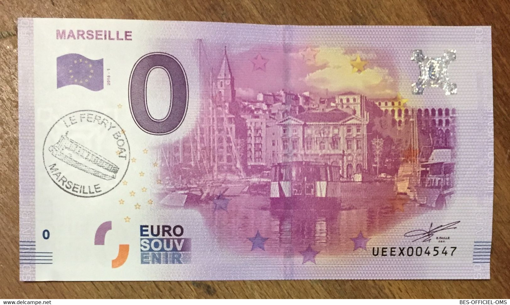 2016 BILLET 0 EURO SOUVENIR DPT 13 MARSEILLE + TAMPON ZERO 0 EURO SCHEIN BANKNOTE PAPER MONEY BANK - Pruebas Privadas