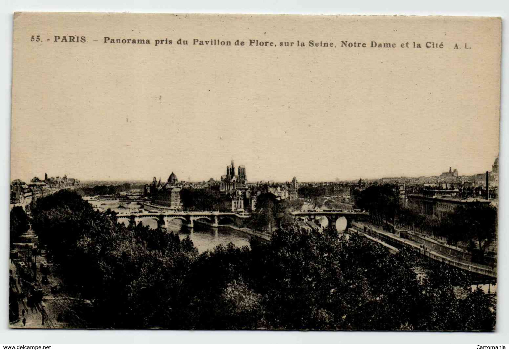 Paris - Panorama Pris Du Pavillon De Flore Sur La Seine Notre-Dame Et Cité - Notre-Dame De Paris