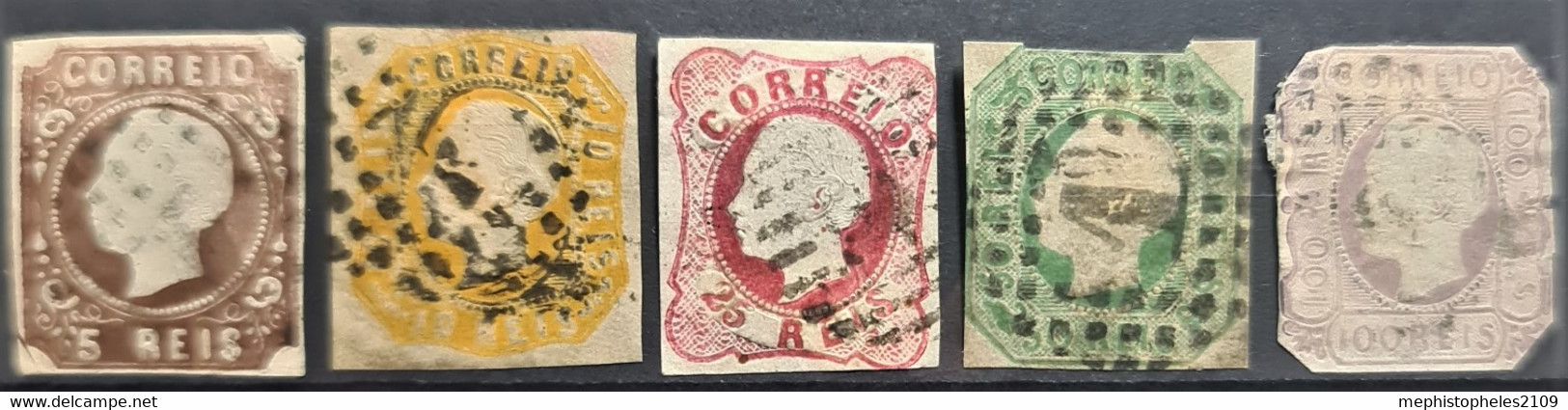 PORTUGAL 1862-64 - Canceled - Sc# 12-16 - Used Stamps