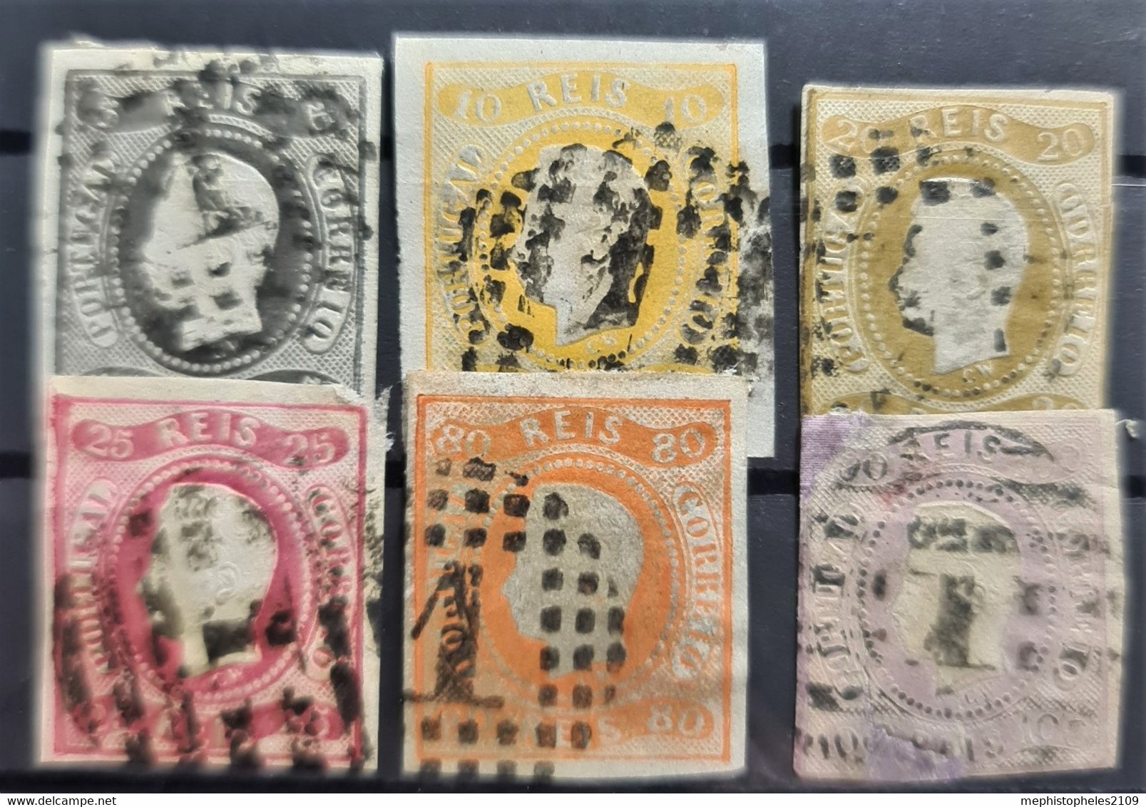 PORTUGAL 1866/67 - Canceled - Sc# 17, 18, 19, 20, 22, 23 - Usati