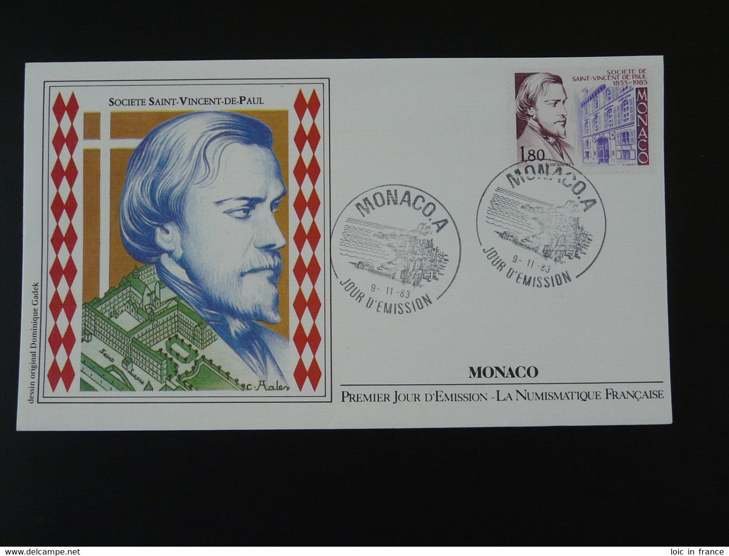 FDC Saint Vincent De Paul 1983 Edition Numismatique Monaco Ref 737 - FDC