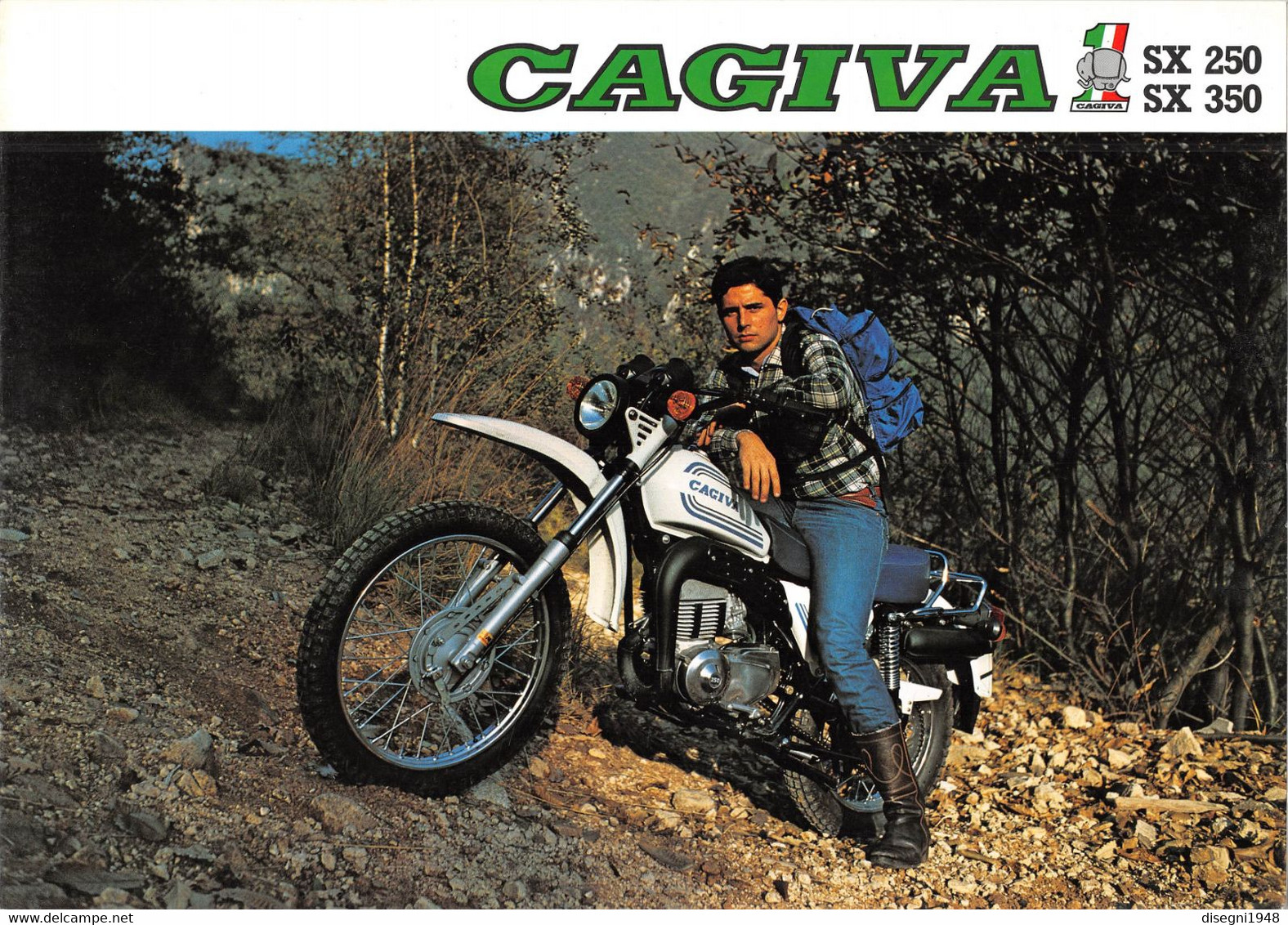 09872 "CAGIVA SX 250 / SX 350" PIEGHEVOLE ILLUSTRATO ORIGINALE - Motos