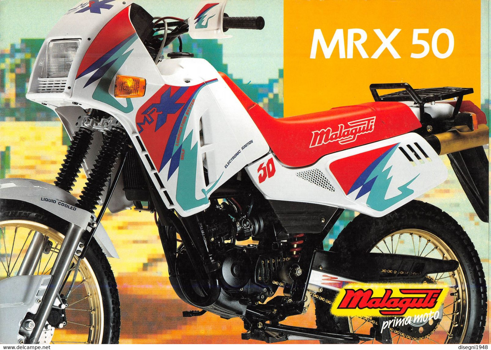 09873 "MALAGUTI MRX 50"  PIEGHEVOLE ILLUSTRATO ORIGINALE - Moto