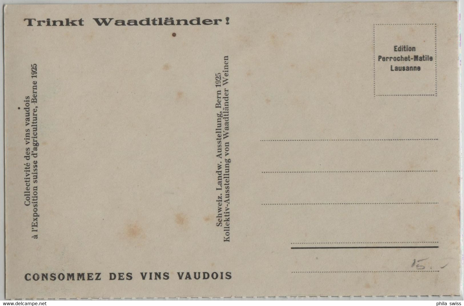 Vignoble Vaudois - Rebberge Im Waadtland Vigneto Vodese - Landwirtschaftliche Ausstellung In Bern 1925 - Le Vaud