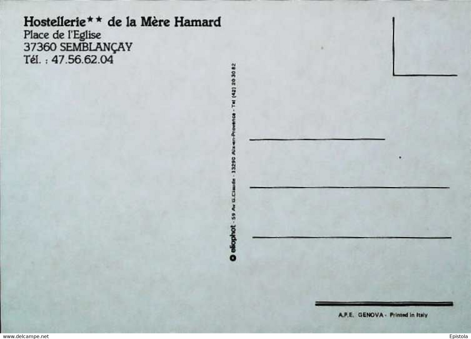 ► CPSM   Semblançay  Hostellerie De La Mère Hamard - Semblançay