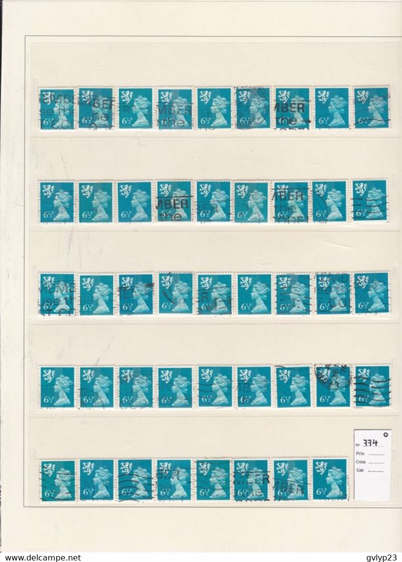 ELIZABETH II SéRIE COURANTE- EMISSIONS RéGIONALES -ETUDE OBLIT. ET NUANCES  UN LOT DE 178 TIMBRES OBLITéRéS 1971-78 - Feuilles, Planches  Et Multiples