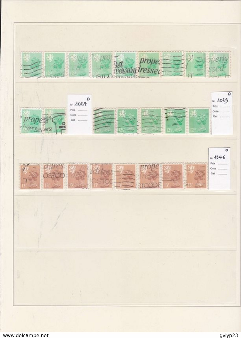 ELIZABETH II SéRIE COURANTE- EMISSIONS RéGIONALES -ETUDE OBLIT. ET NUANCES  UN LOT DE 178 TIMBRES OBLITéRéS 1971-78 - Sheets, Plate Blocks & Multiples