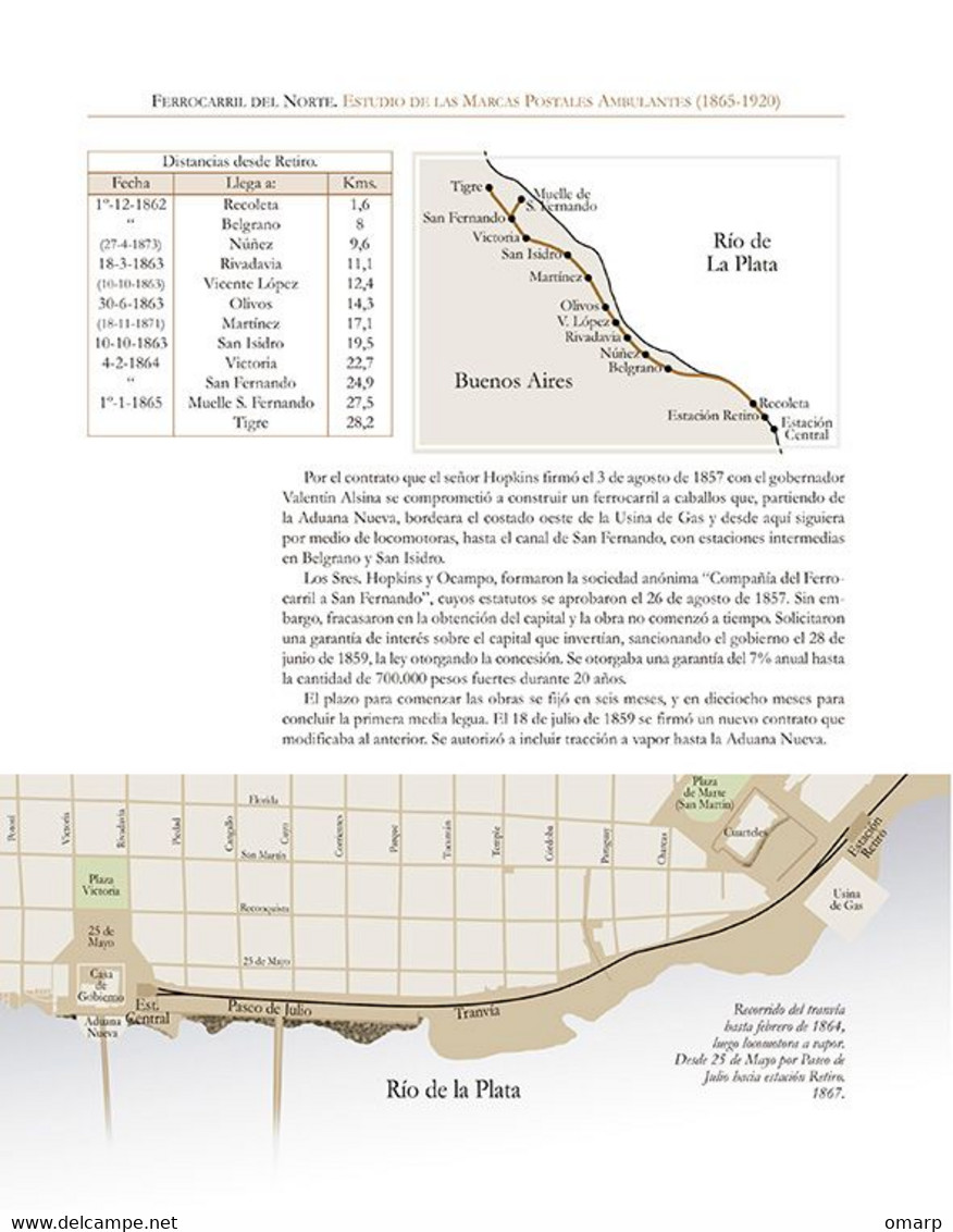 New!!! Development of the Railways in Argentina Western and Northern Railways. Study of Traveling Postal Marks.1865-1920