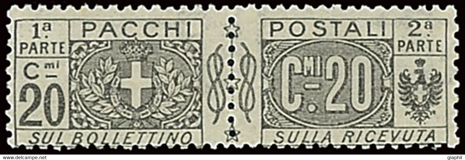 ITALY ITALIA REGNO 1917 PACCHI POSTALI 20 CENT. (Sass. 9) NUOVO MNH ** OFFERTA! - Postal Parcels